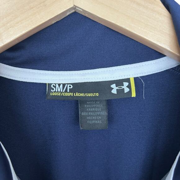 Under Armour Navy Blue Gray Full Zip Sweatshirt Sz S - Picture 3 of 4